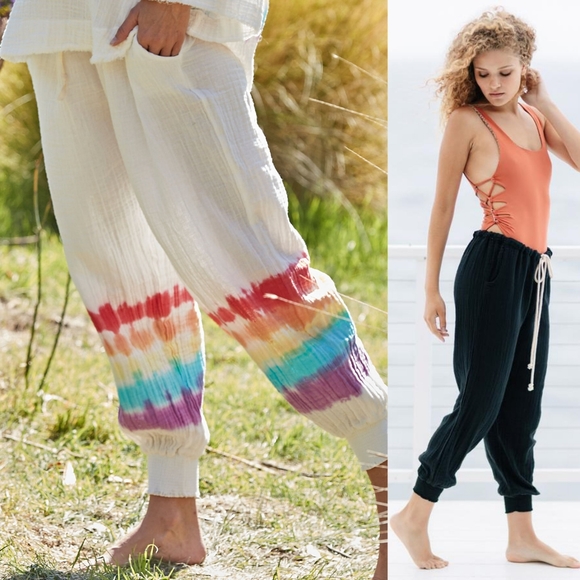 New 9Seed Fire Island Pants Wildflower Tie Dye M/L - Picture 11 of 16